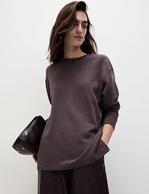 Cotton Rich Oversized Longline Sweatshirt