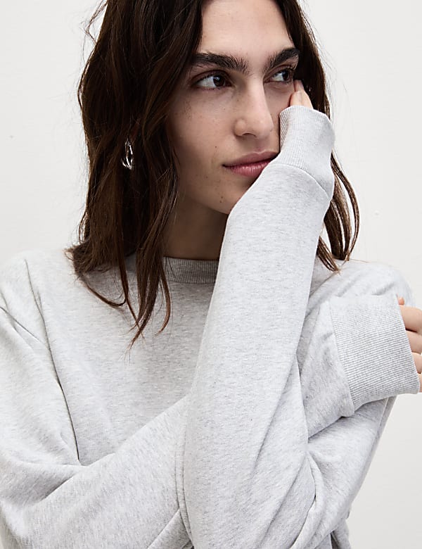 Cotton Rich Oversized Longline Sweatshirt