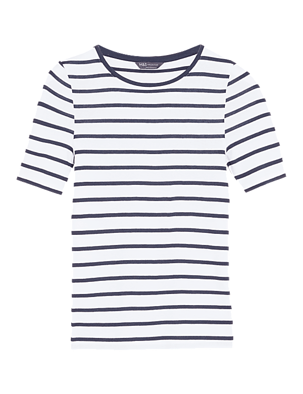 Pure Cotton Striped Regular Fit Top