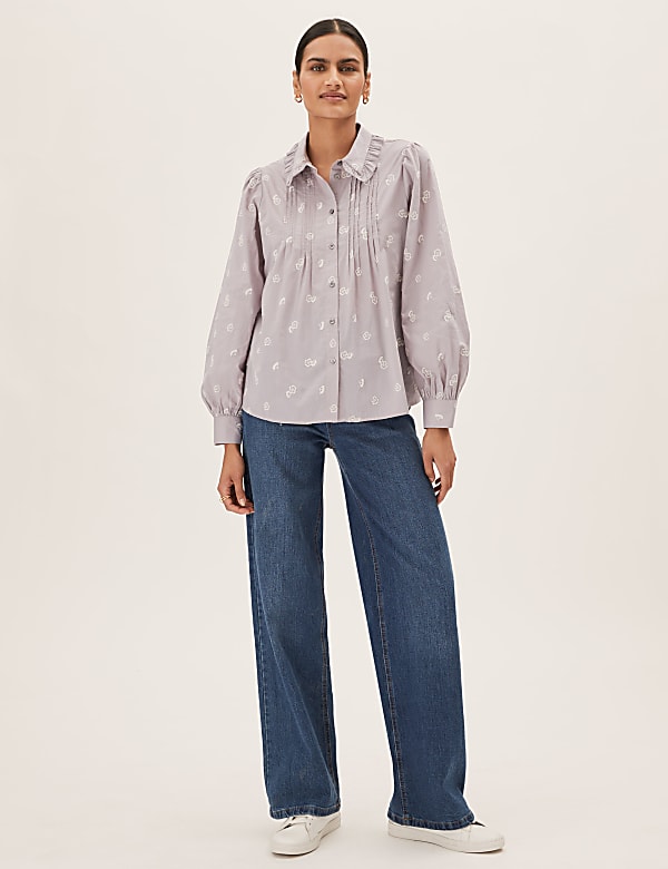 Pure Cotton Embroidered Long Sleeve Shirt