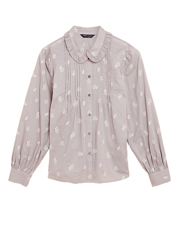 Pure Cotton Embroidered Long Sleeve Shirt