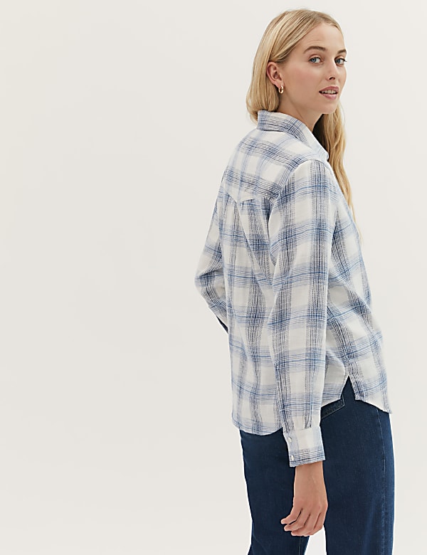 Pure Cotton Checked Long Sleeve Shirt