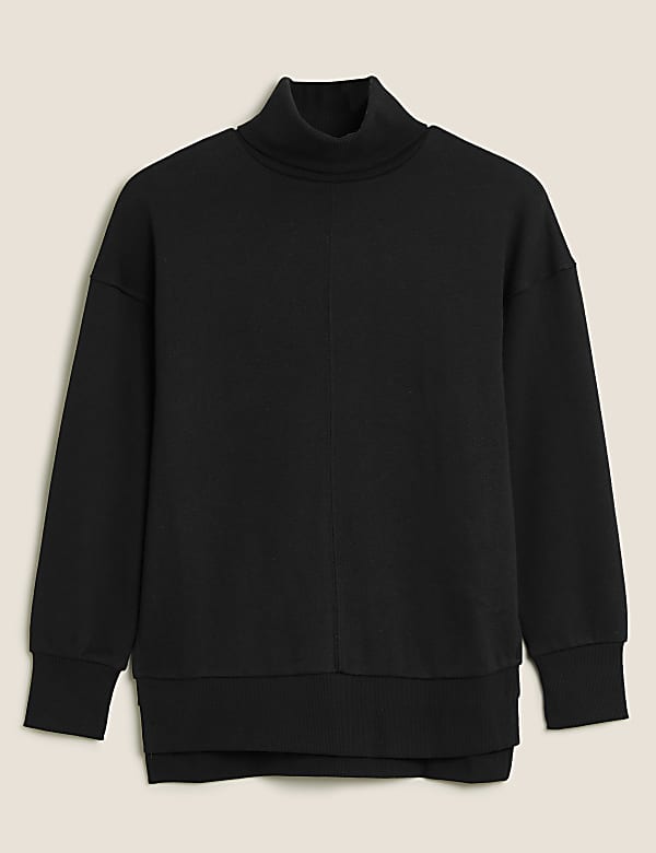 Funnel Neck Long Sleeve Sweatshirt