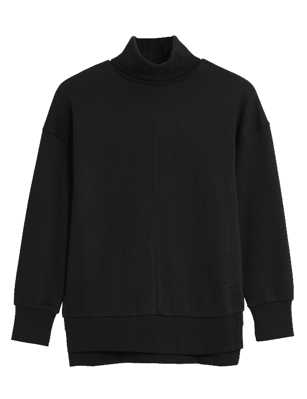 Funnel Neck Long Sleeve Sweatshirt