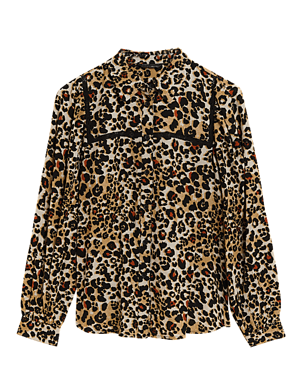 Cotton Blend Printed Long Sleeve Shirt