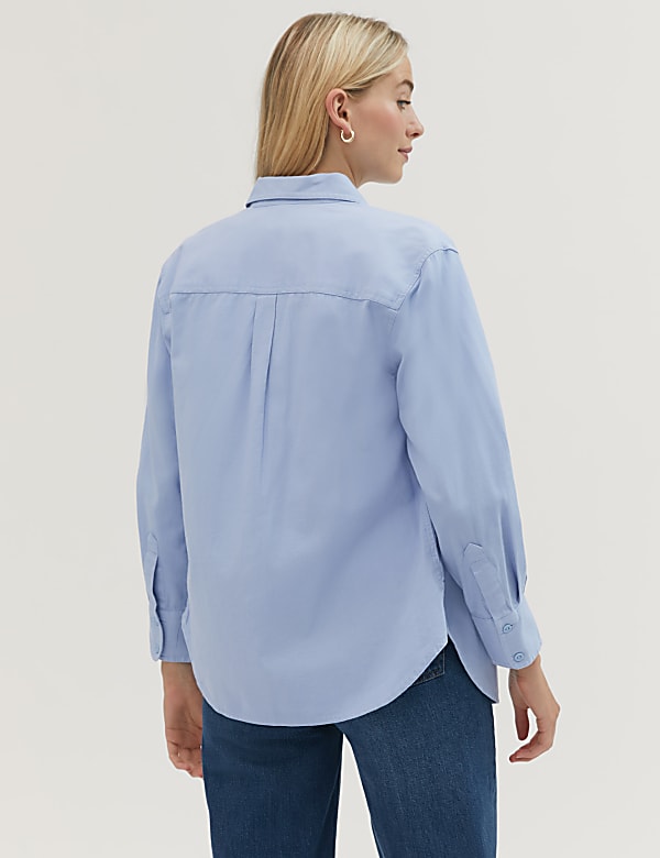 Pure Cotton Twill Collared Shirt