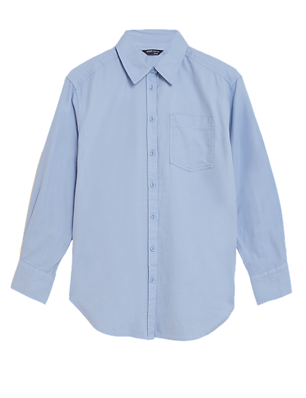 Pure Cotton Twill Collared Shirt