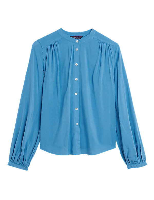 Round Neck Long Sleeve Blouse