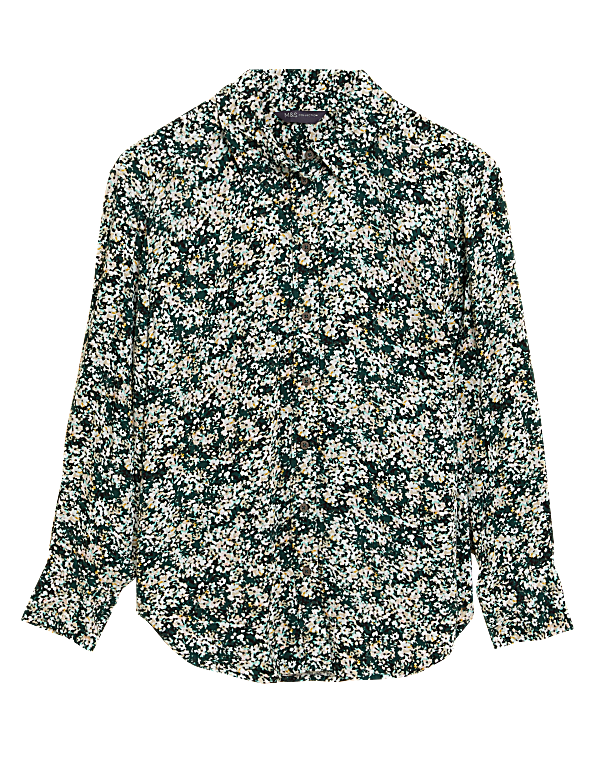 Printed Collared Long Sleeve Shirt
