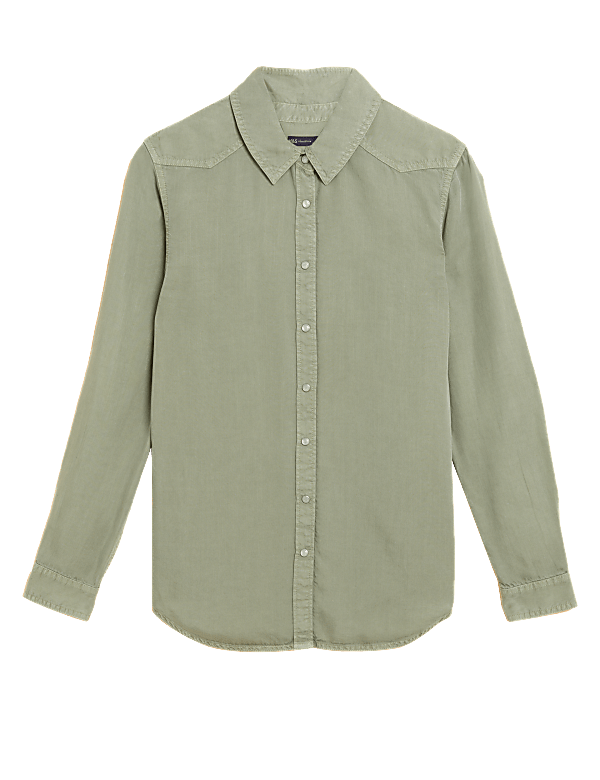 Pure Tencel™ Collared Long Sleeve Shirt