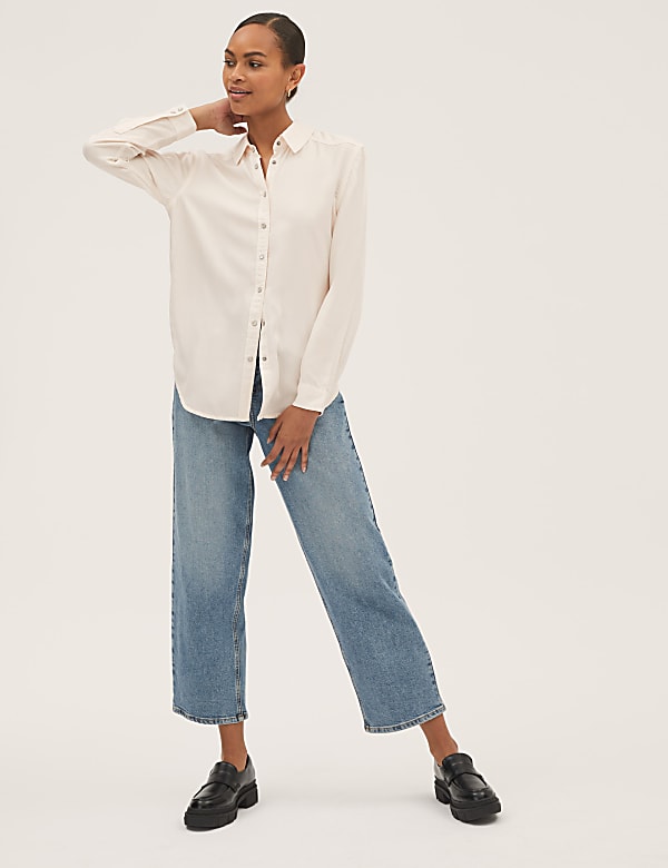 Pure Tencel™ Collared Long Sleeve Shirt