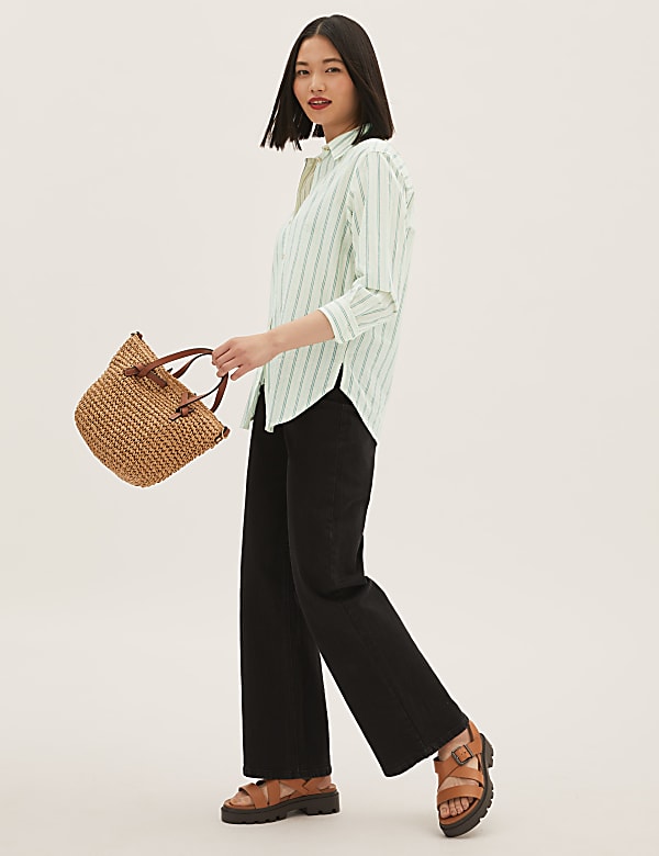 Pure Cotton Striped Long Sleeve Shirt