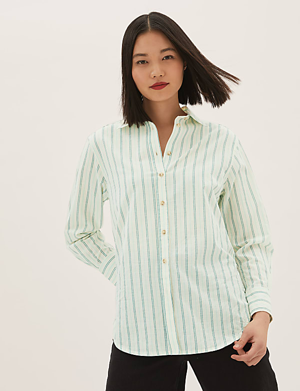 Pure Cotton Striped Long Sleeve Shirt