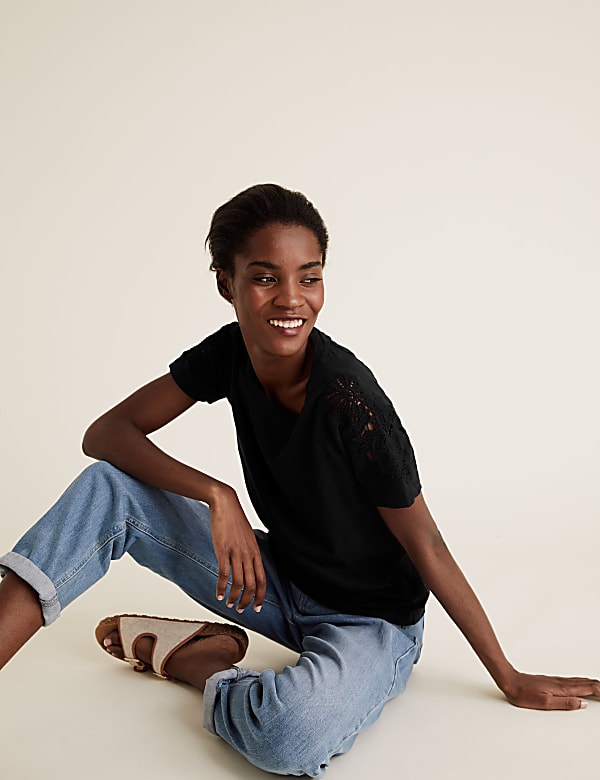 Pure Cotton Textured Relaxed T-Shirt