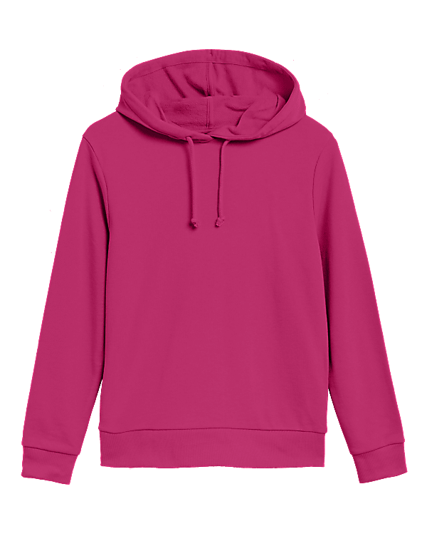 Cotton Mix Plain Hooded Sweatshirt