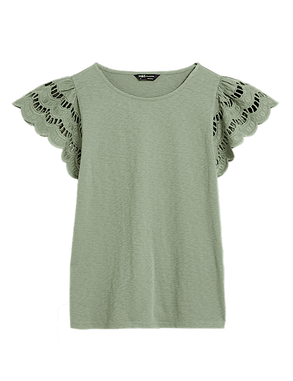 Pure Cotton Embroidered Vest Top