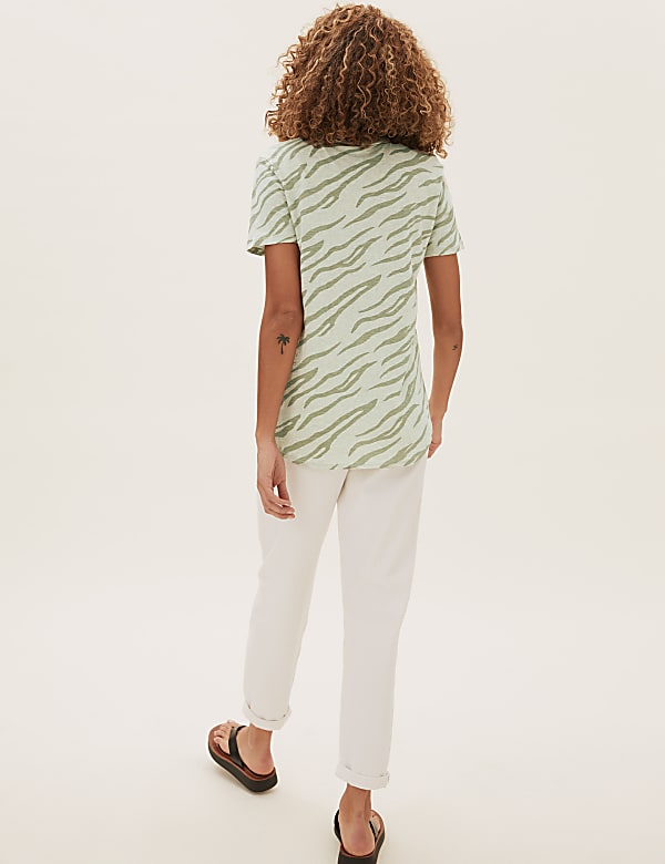 Pure Cotton Printed Longline T-Shirt