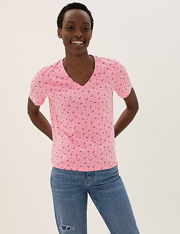 Pure Cotton Printed Straight Fit T-Shirt