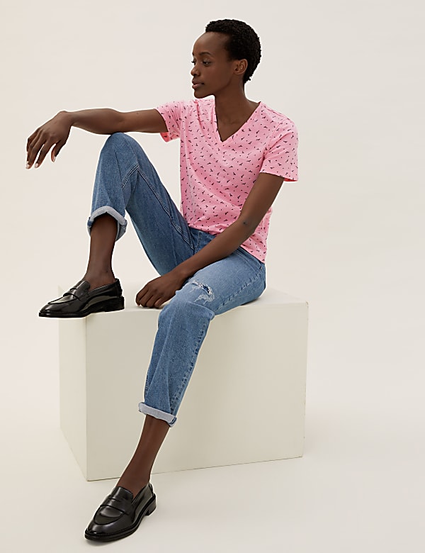 Pure Cotton Printed Straight Fit T-Shirt
