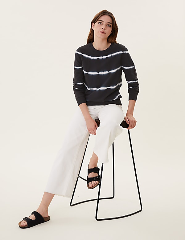 Pure Cotton Tie-Dye Crew Neck Sweatshirt