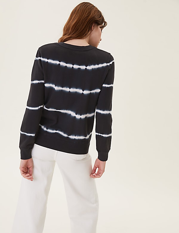 Pure Cotton Tie-Dye Crew Neck Sweatshirt