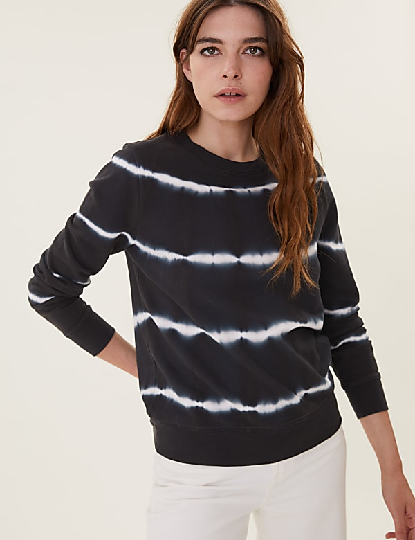 Pure Cotton Tie-Dye Crew Neck Sweatshirt