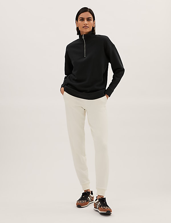 Cotton Rich High Neck Relaxed Sweatshirt