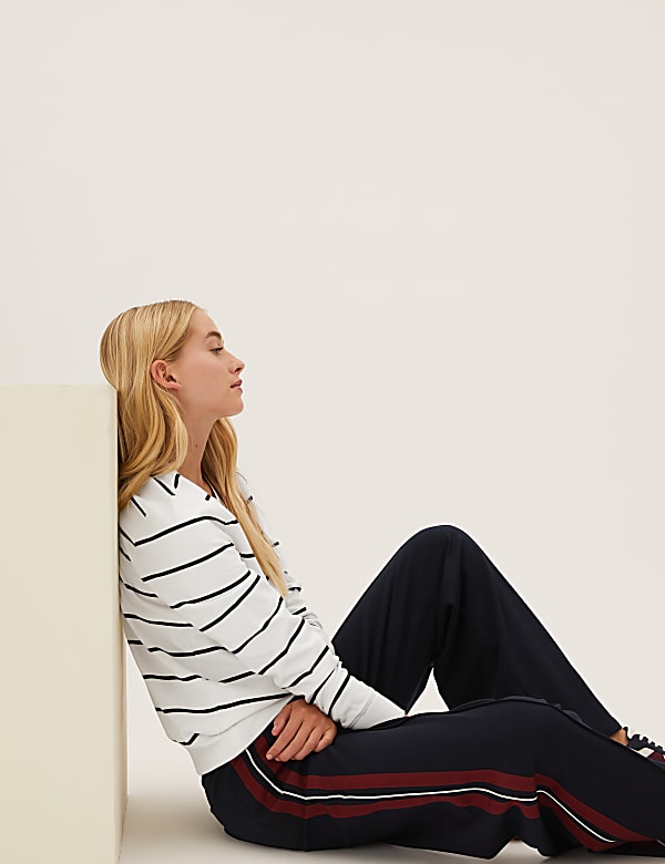 Cotton Rich Striped Sweatshirt