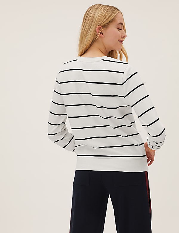 Cotton Rich Striped Sweatshirt