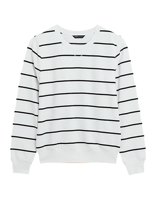 Cotton Rich Striped Sweatshirt
