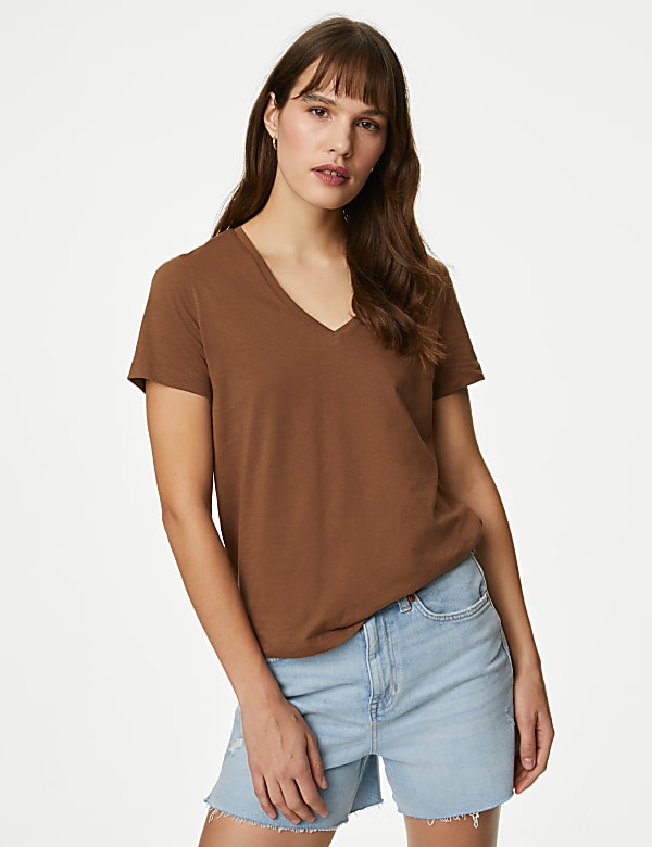 Pure Cotton V-Neck Essential Fit T-Shirt