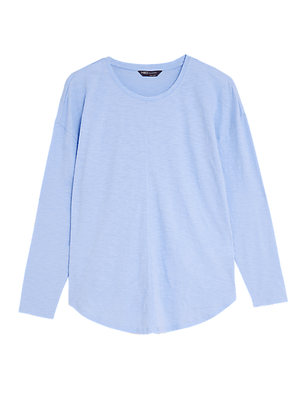 Pure Cotton Long Sleeve Longline Top