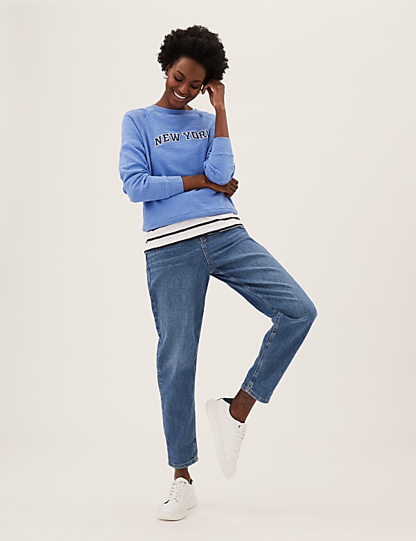 Pure Cotton Slogan Long Sleeve Sweatshirt