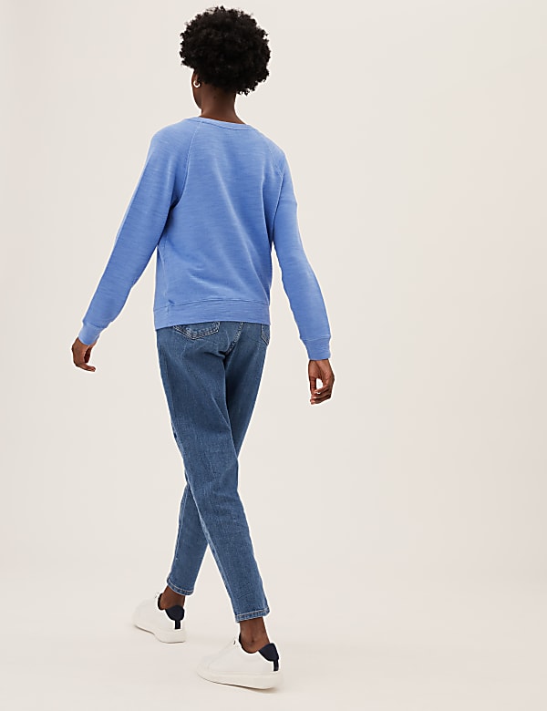 Pure Cotton Slogan Long Sleeve Sweatshirt