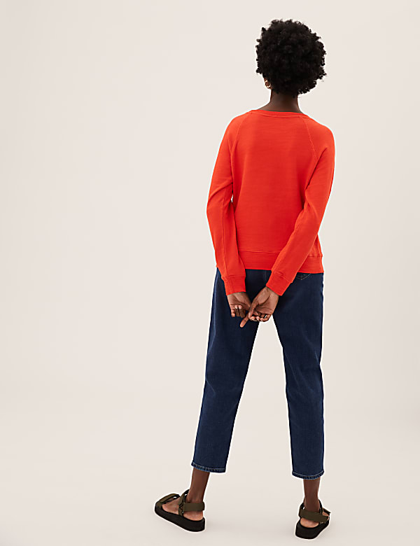 Pure Cotton Slogan Long Sleeve Sweatshirt