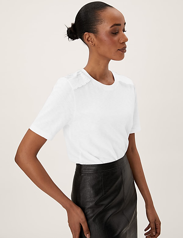Pure Cotton Embroidered T-Shirt