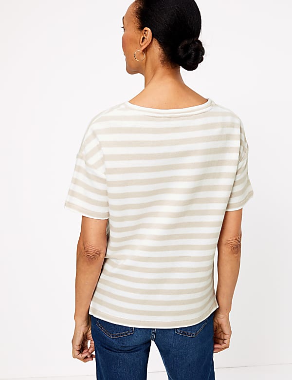 Pure Cotton Striped Straight Fit Top