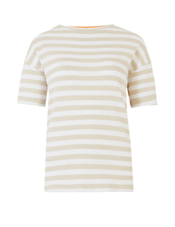 Pure Cotton Striped Straight Fit Top