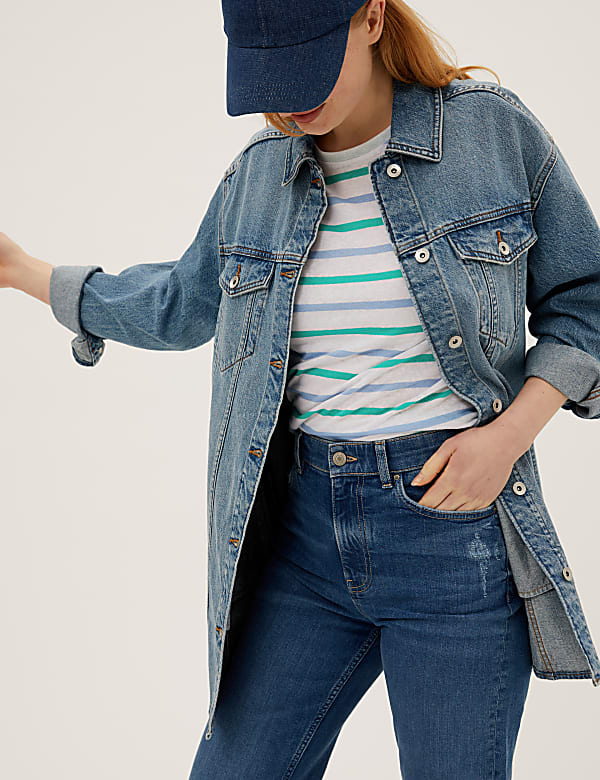 Linen Rich Striped T-Shirt