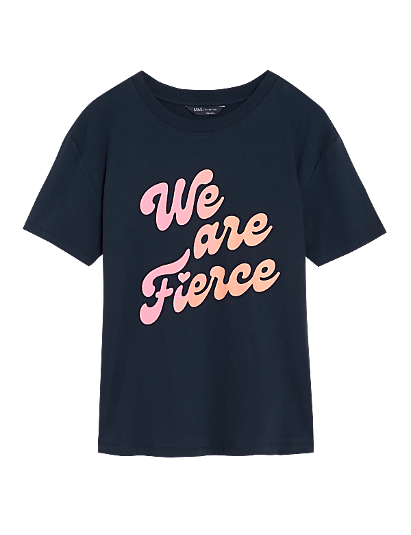 Pure Cotton Women Slogan T-Shirt