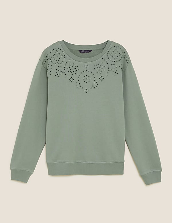 Pure Cotton Embroidered Sweatshirt