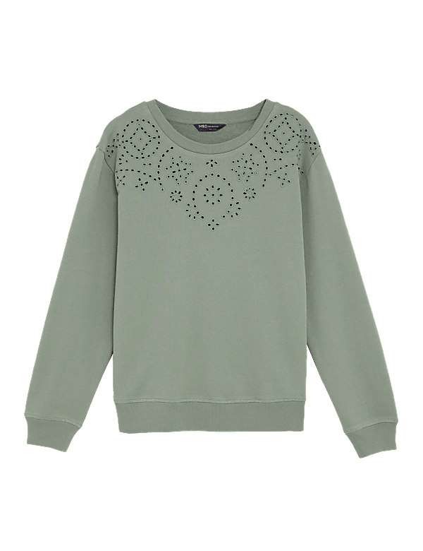Pure Cotton Embroidered Sweatshirt