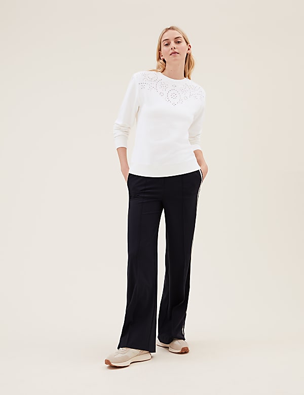 Pure Cotton Embroidered Sweatshirt