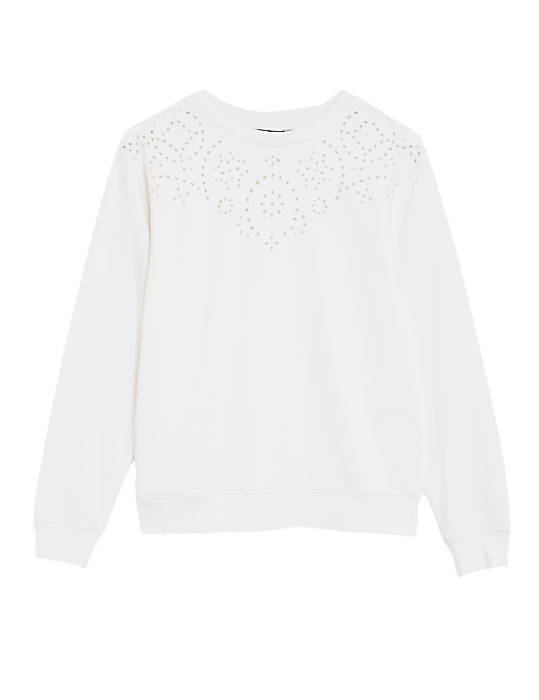 Pure Cotton Embroidered Sweatshirt