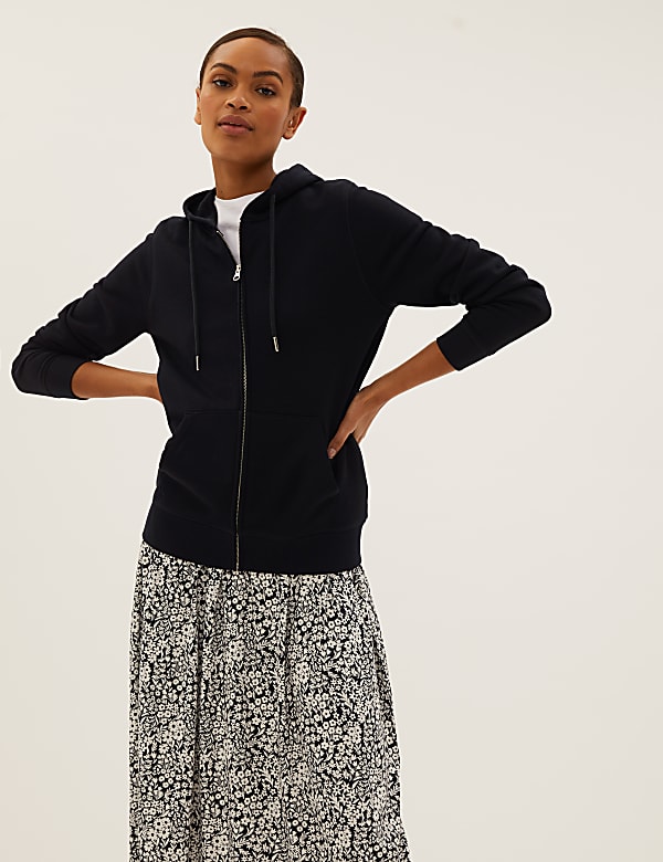 Pure Cotton Zip Up Hoodie