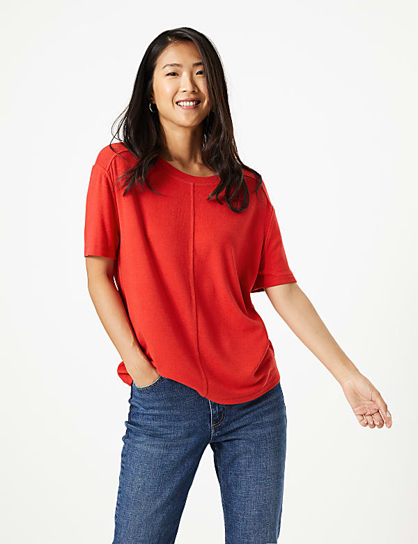 Round Neck Short Sleeve Top