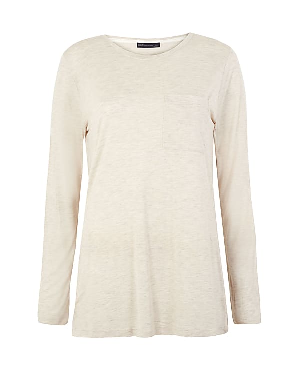Relaxed Fit Longline Long Sleeve Top