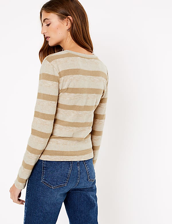 Sparkly Striped Straight Fit Sweatshirt