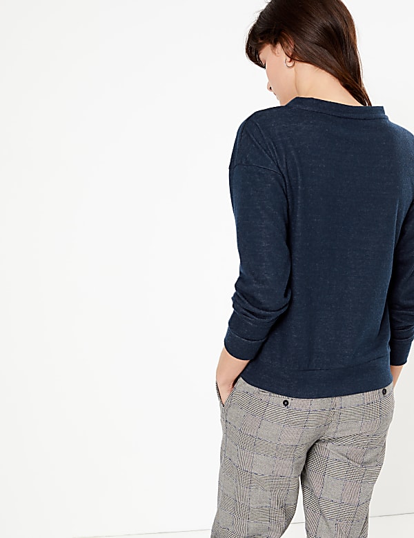 Bonjour Slogan Straight Fit Sweatshirt