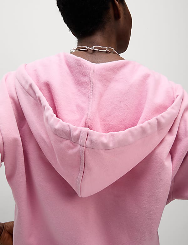 Sudadera con capucha de algod&oacute;n con cremallera - ES